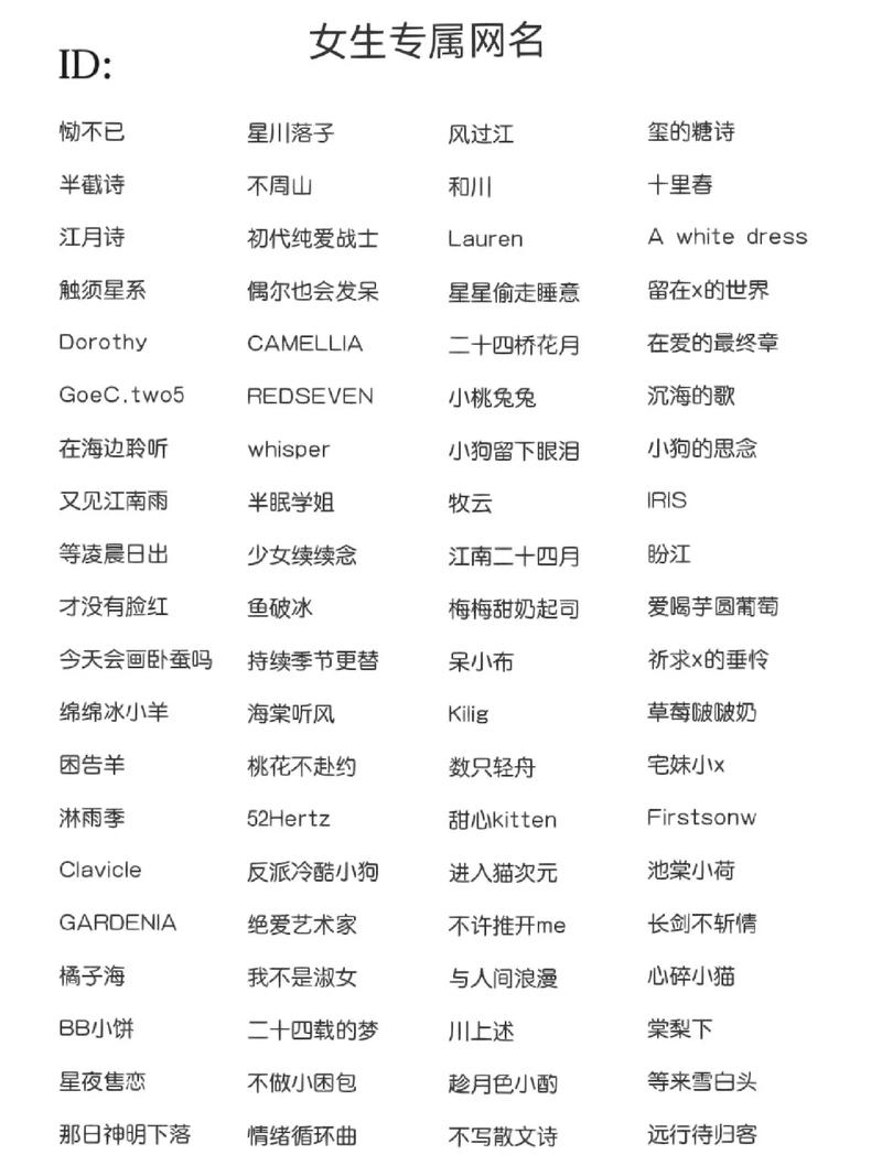 女生繁体网名大全：好听又独特的女生网名推荐